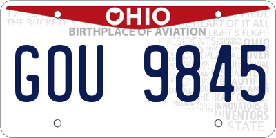 OH license plate GOU9845