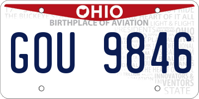 OH license plate GOU9846
