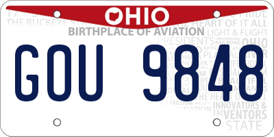 OH license plate GOU9848