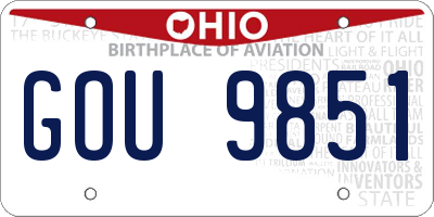 OH license plate GOU9851