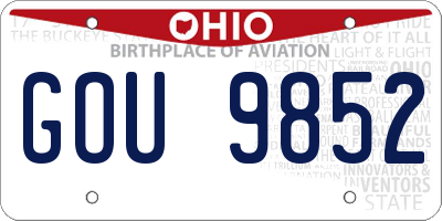 OH license plate GOU9852