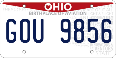 OH license plate GOU9856
