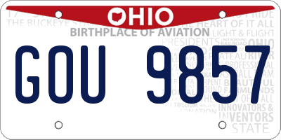 OH license plate GOU9857