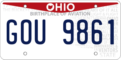 OH license plate GOU9861