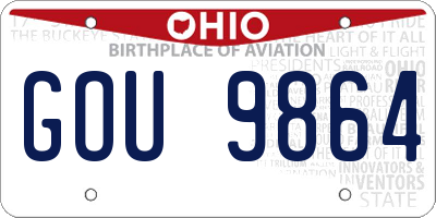 OH license plate GOU9864
