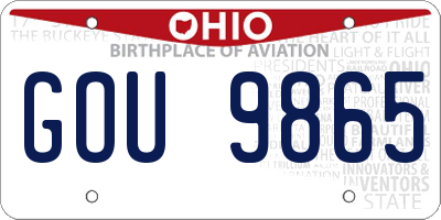 OH license plate GOU9865