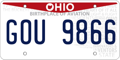 OH license plate GOU9866