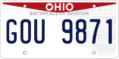 OH license plate GOU9871