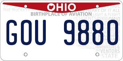 OH license plate GOU9880