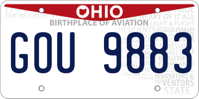 OH license plate GOU9883