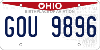 OH license plate GOU9896