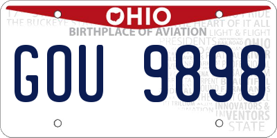 OH license plate GOU9898