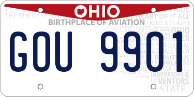 OH license plate GOU9901