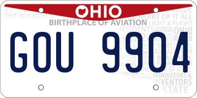 OH license plate GOU9904