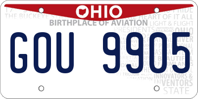 OH license plate GOU9905