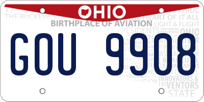 OH license plate GOU9908
