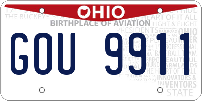 OH license plate GOU9911