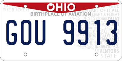 OH license plate GOU9913