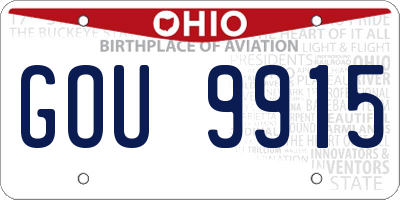 OH license plate GOU9915