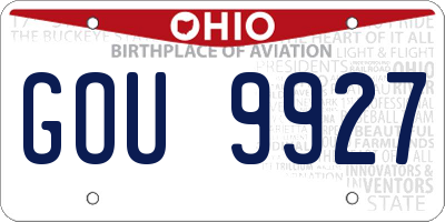OH license plate GOU9927