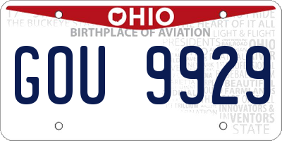 OH license plate GOU9929