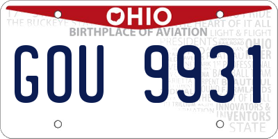 OH license plate GOU9931