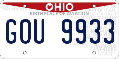 OH license plate GOU9933