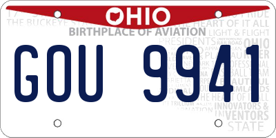 OH license plate GOU9941