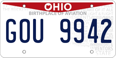 OH license plate GOU9942