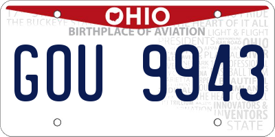 OH license plate GOU9943