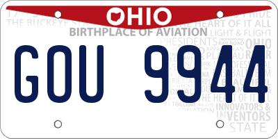 OH license plate GOU9944