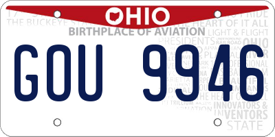 OH license plate GOU9946