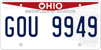 OH license plate GOU9949