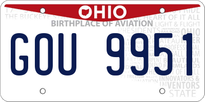 OH license plate GOU9951