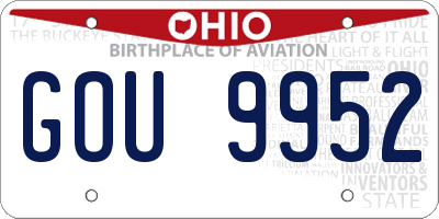 OH license plate GOU9952