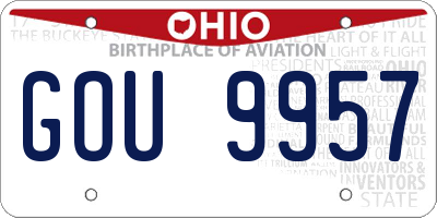 OH license plate GOU9957