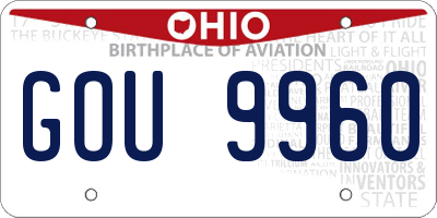 OH license plate GOU9960