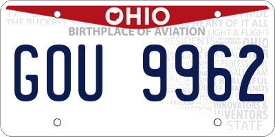 OH license plate GOU9962