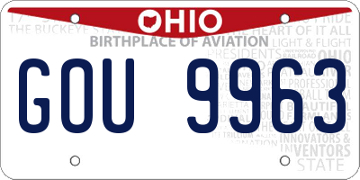 OH license plate GOU9963