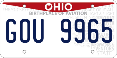 OH license plate GOU9965