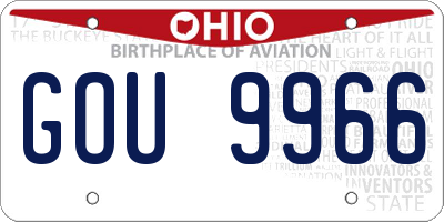 OH license plate GOU9966