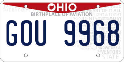 OH license plate GOU9968