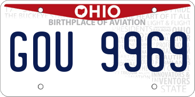 OH license plate GOU9969