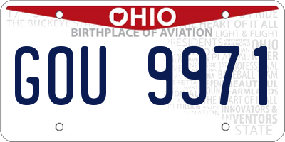 OH license plate GOU9971