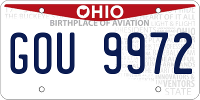 OH license plate GOU9972