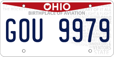 OH license plate GOU9979