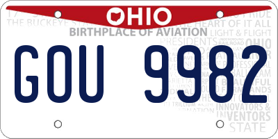 OH license plate GOU9982