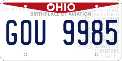 OH license plate GOU9985