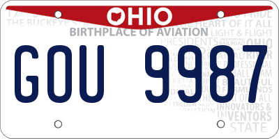 OH license plate GOU9987