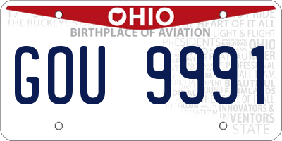 OH license plate GOU9991